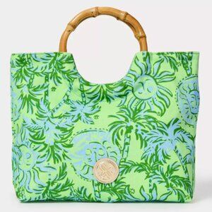 NWT Lilly Pulitzer Bamboo Printed Bag in Cool Mint Catchin Rays
